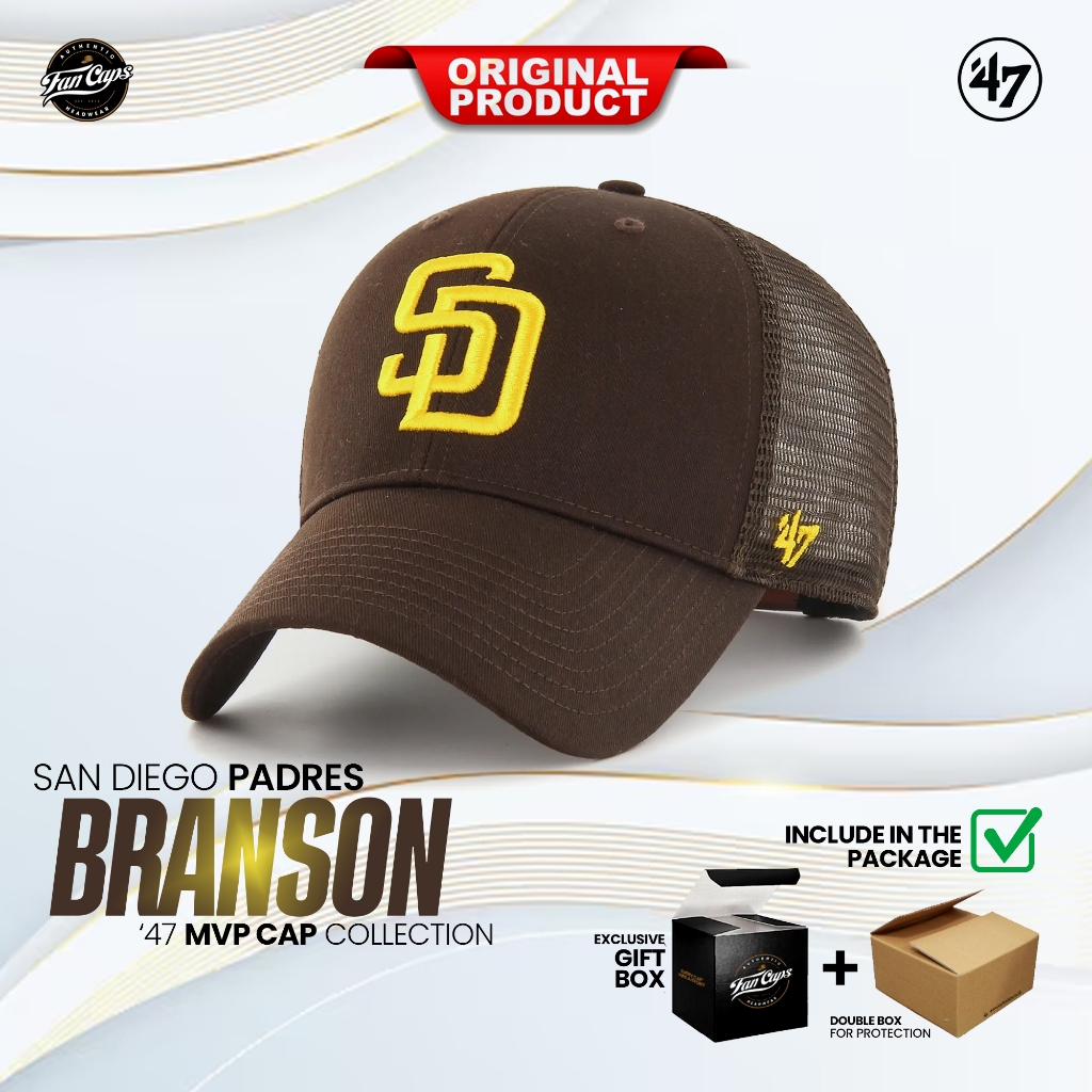 Topi 47 Original MLB San Diego Padres Branson MVP warna Cokelat | FREE GIFT BOX