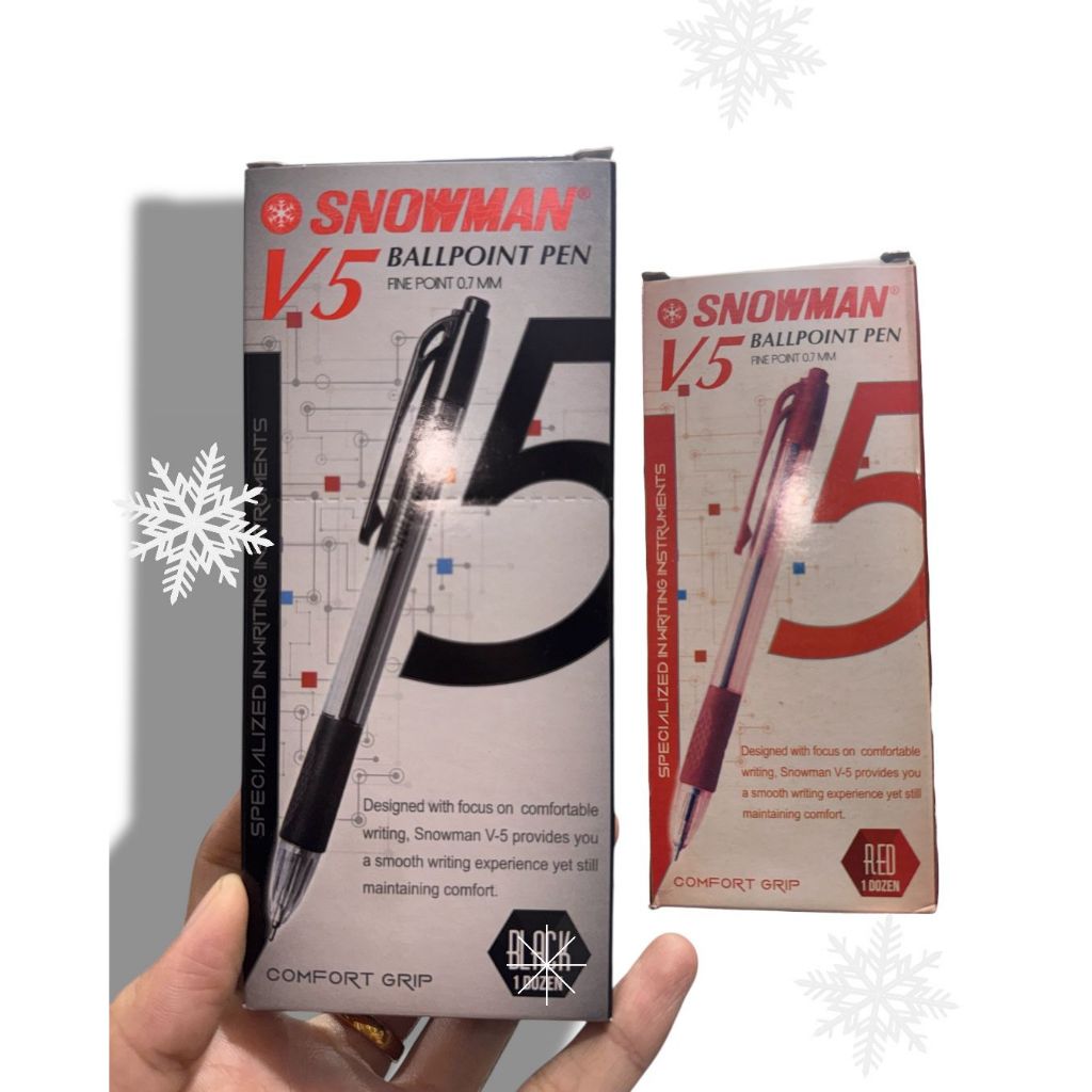 1 PACK Ball point Snowman V5 | Pulpen Snowman V5 | Pen Snowman V5 ( 12 pcs)