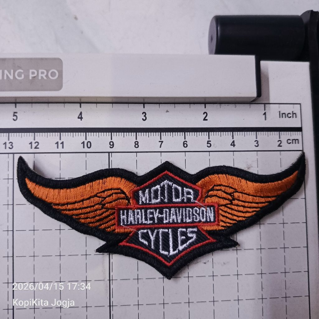 Emblem patch bordir sayap harley