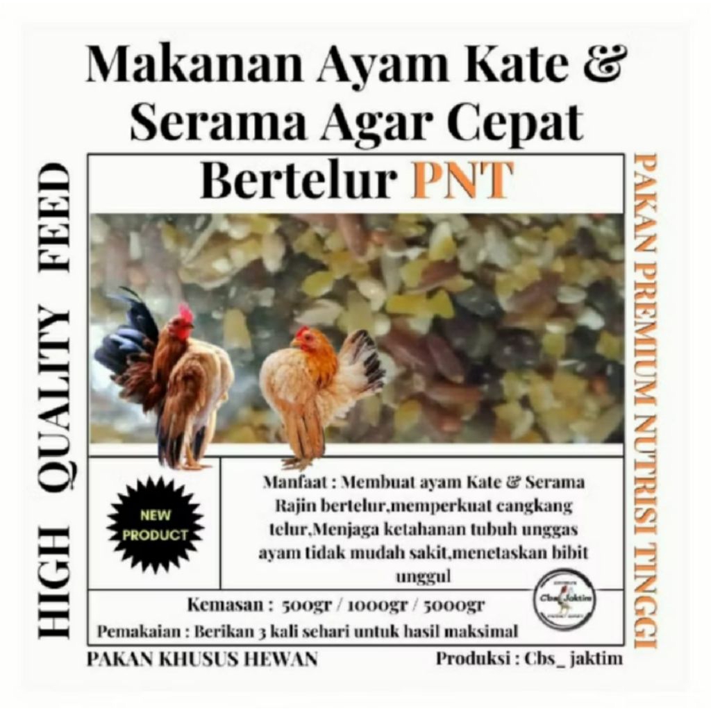 makanan ayam kate agar cepat bertelur pakan ayan serama agar rajin bertelur kemasan 500gram asli ori