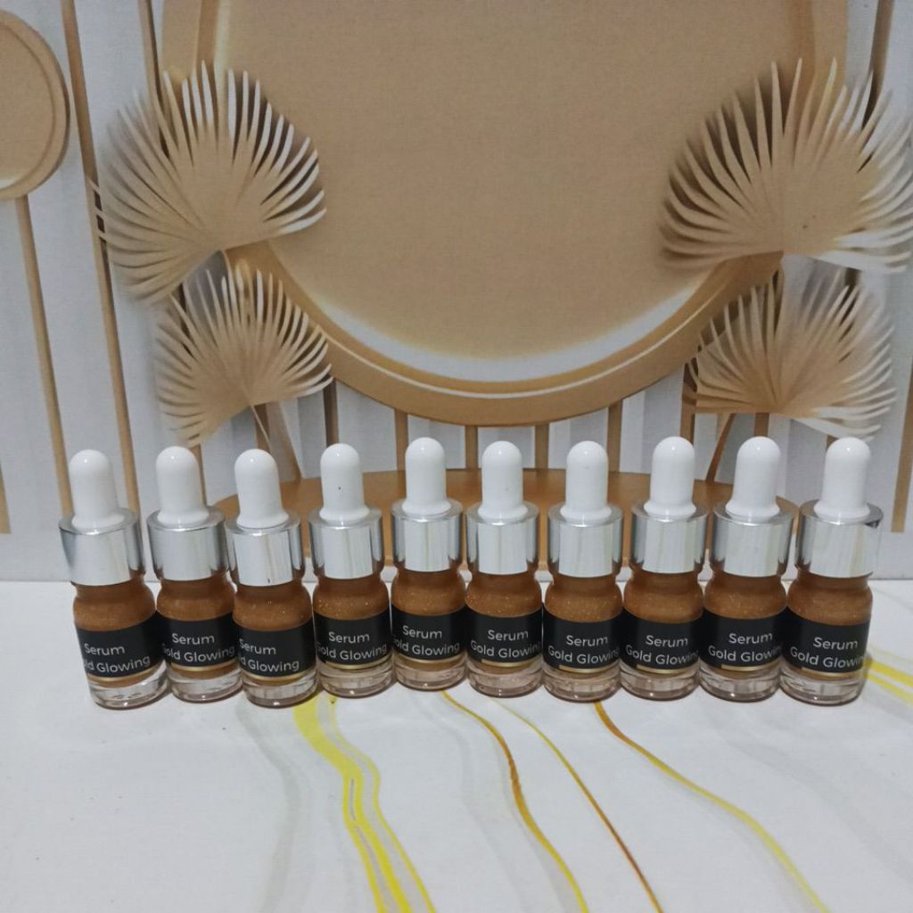 Isi 10 pcs paket usaha serum gold glowing bikin wajah putih glowing seketika