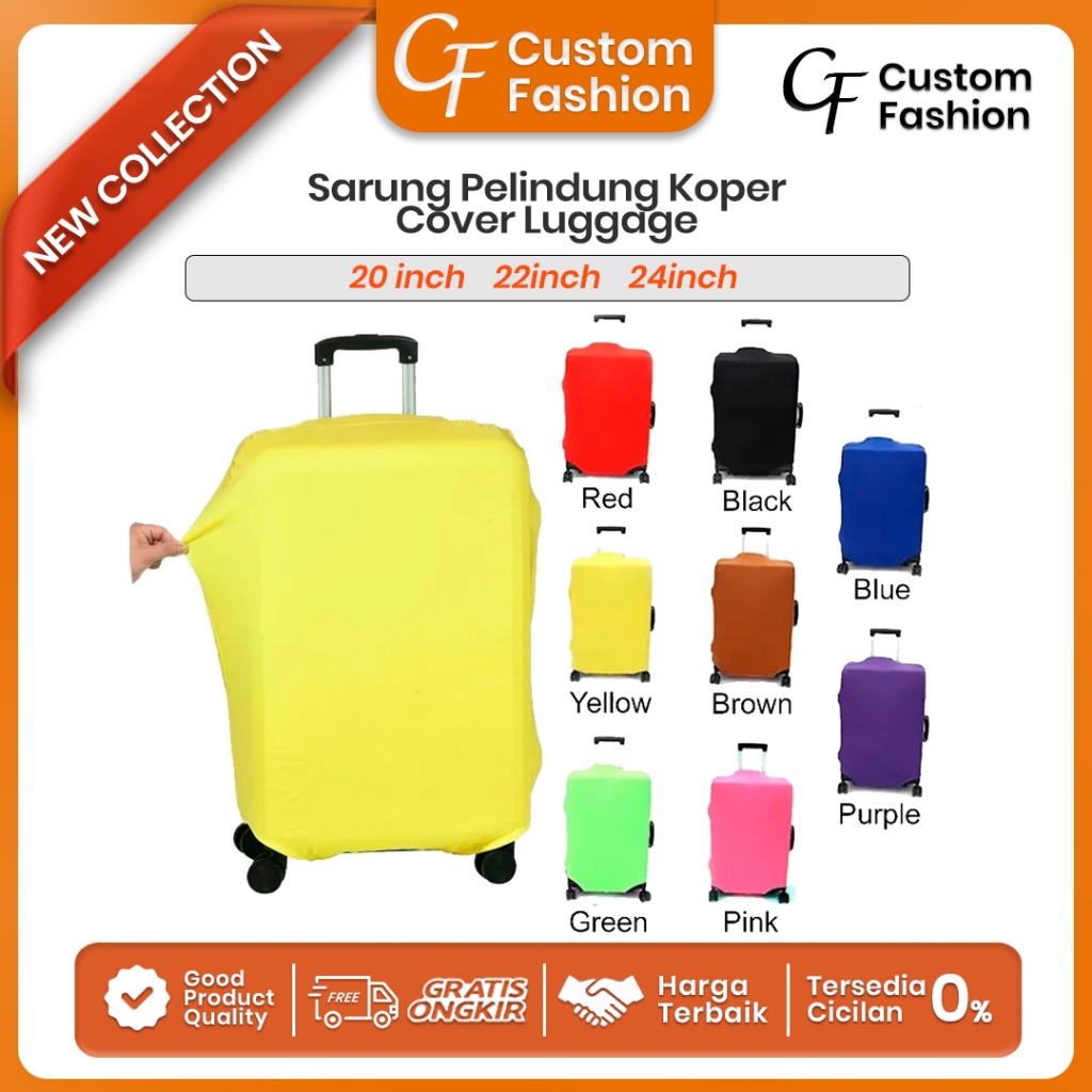 Sarung Koper Cover Koper Travel Dustproof Elastis Fit Luggage 20 Inch