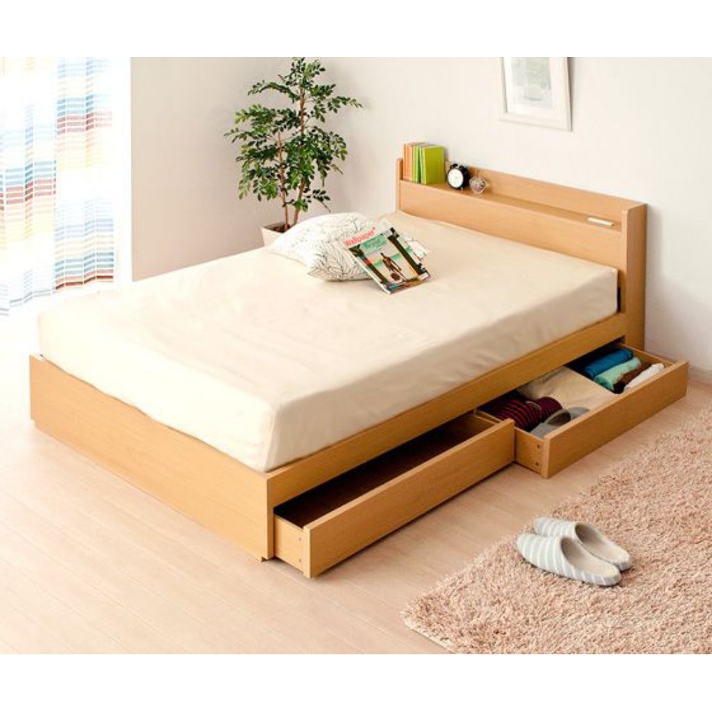 dipan tempat tidur full kayu minimalis uk120x200