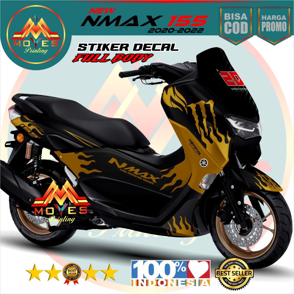 (COD) Decal Variasi New Nmax 155 Fullbody // Stiker Nmax New Connected 2020 2021 2022 Monster 1