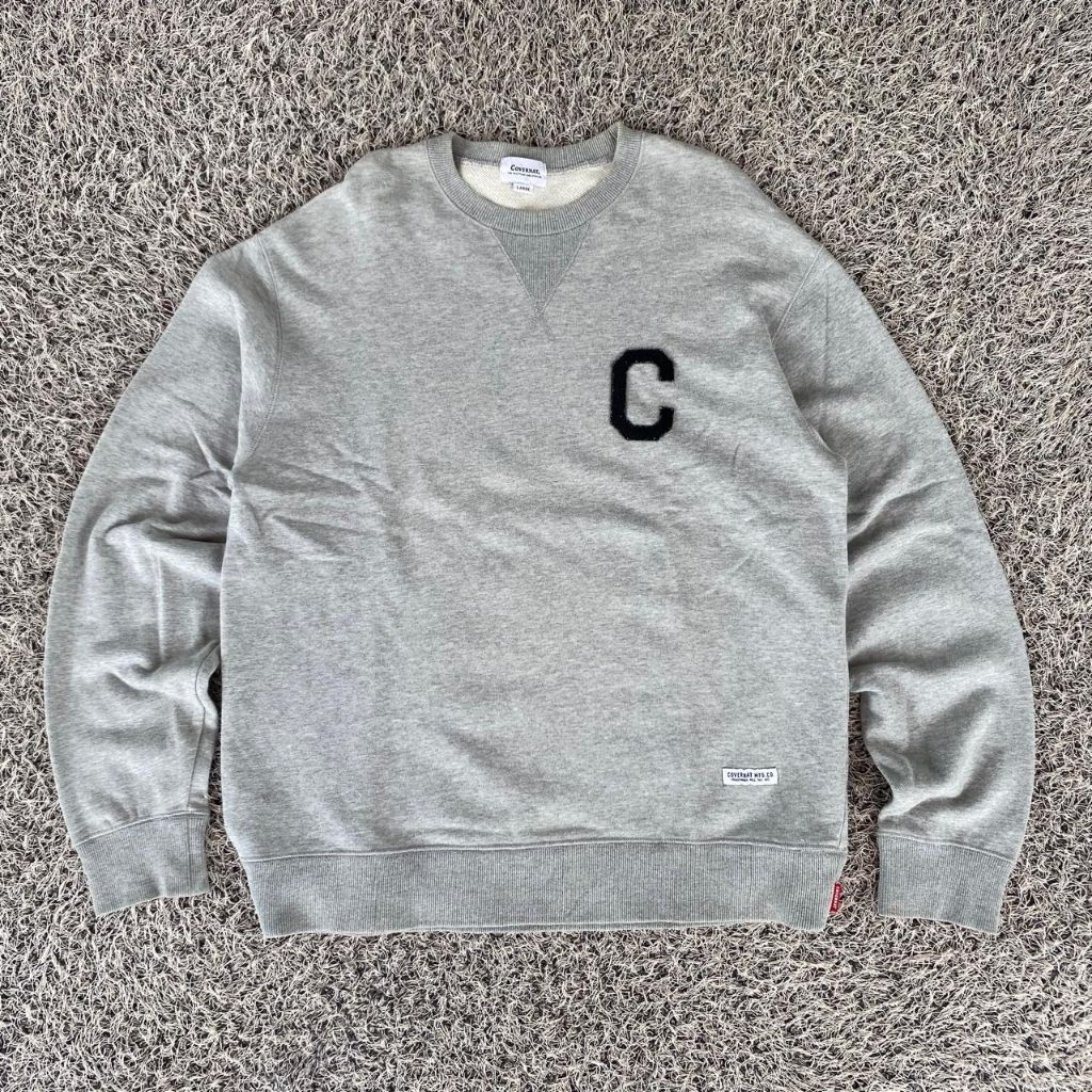covernat logo sweater shirt grey crewneck covernat original
