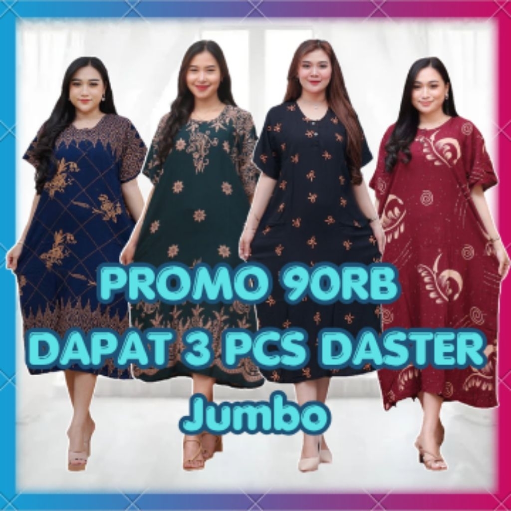 Promo 90 Ribu Dapat 3 Daster Jumbo Ld 125 Pb 120 Rayon Halus Adem Tidak Nerawang