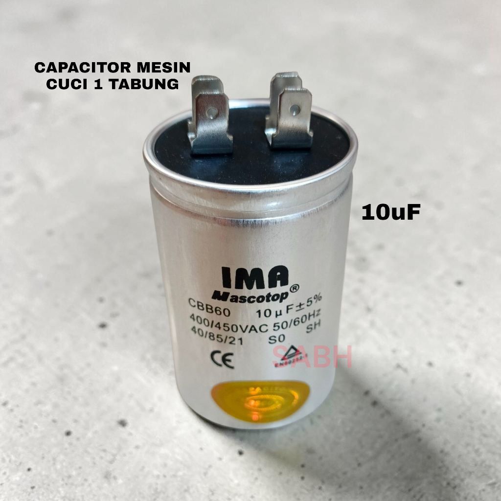 KAPASITOR MESIN CUCI 1 TABUNG 10uF AQUA