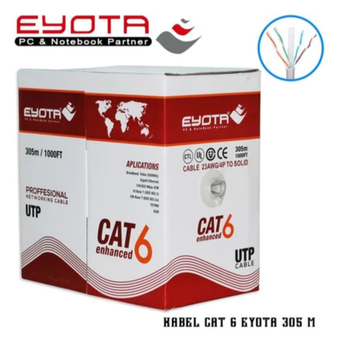 Kabel Lan Cat 6 / Cat6 Eyota / Kabel UTP Cat 6 Eyota