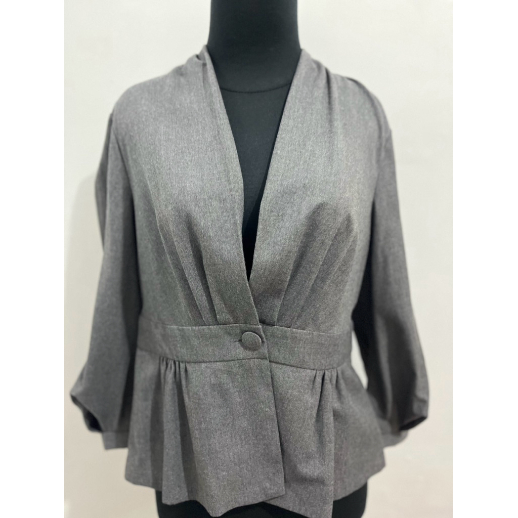 Preloved Zara Peplum Grey Blazer