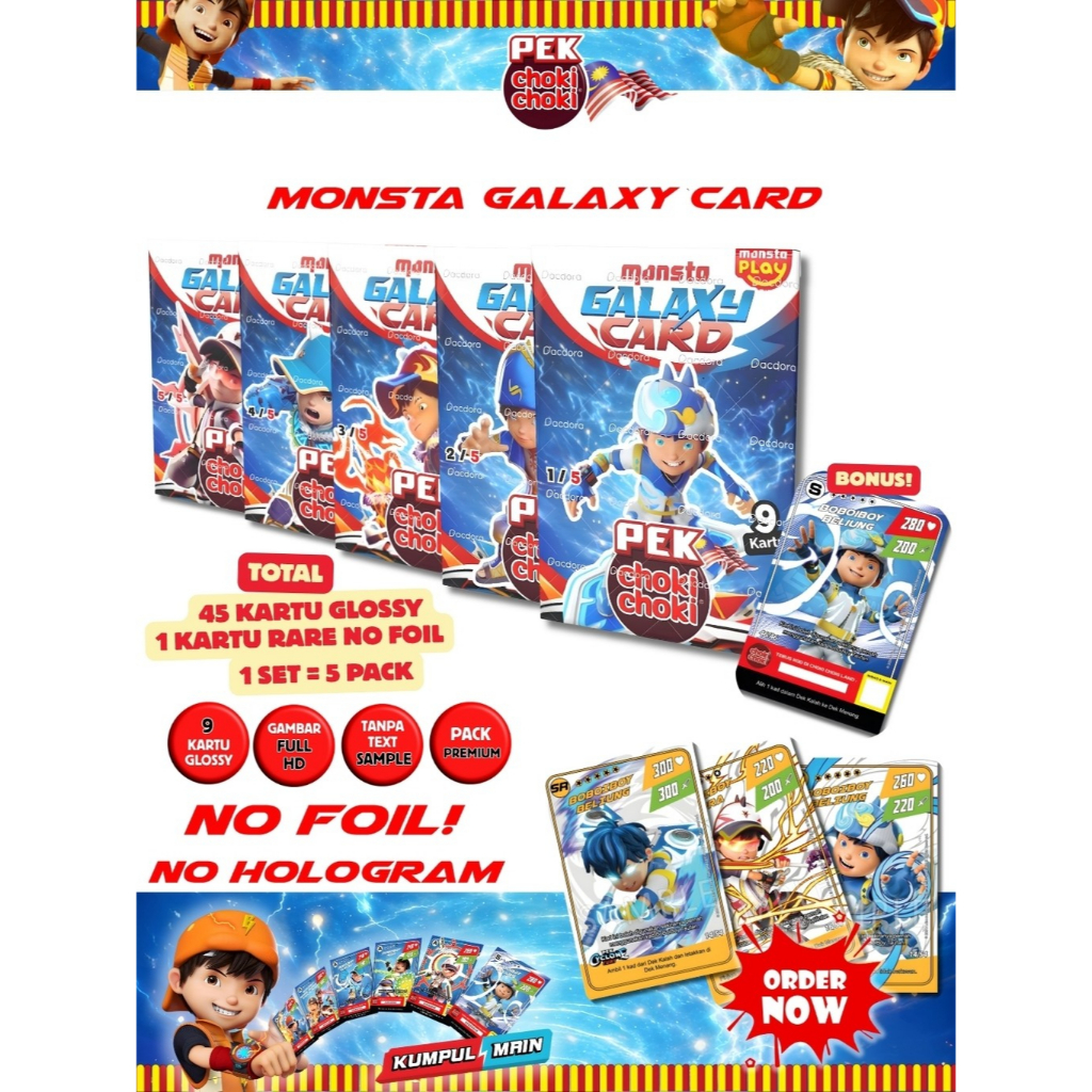 Kartu BoBoiBoy Choki Choki Malaysia isi 9 card