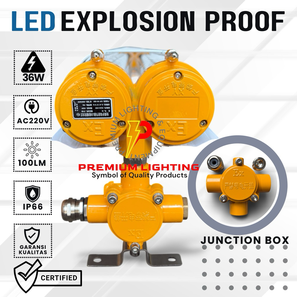 Lampu kap anti ledak 1x18W explosion proof 2x18W TL led 36Watt 120CM