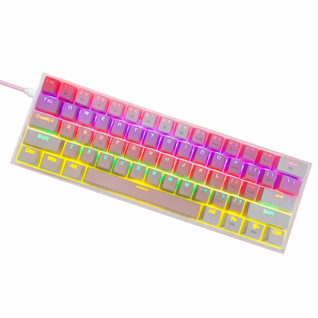 Keyboard Redragon Fizz K617 Rainbow Pink White | Gaming Mechanical Keyboard | OEM Profile