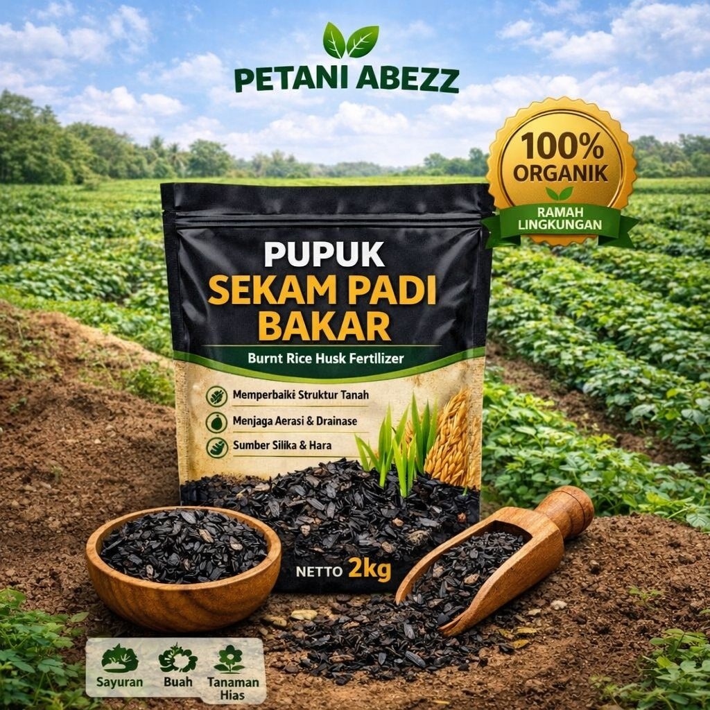 Sekam Padi Bakar 2Kg / Sekam Padi Bakar Super Halus Media Tanam Sayur & Tanaman Hias – 100% Organik