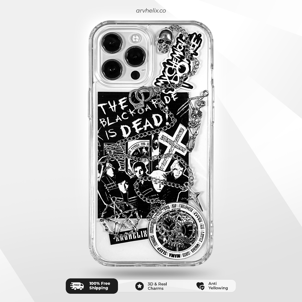 ARVHELIX - MCR My Chemical Romance Rock Band Case HP Resin Akrilik Motif Unik Gothic Y2K Casing Beni
