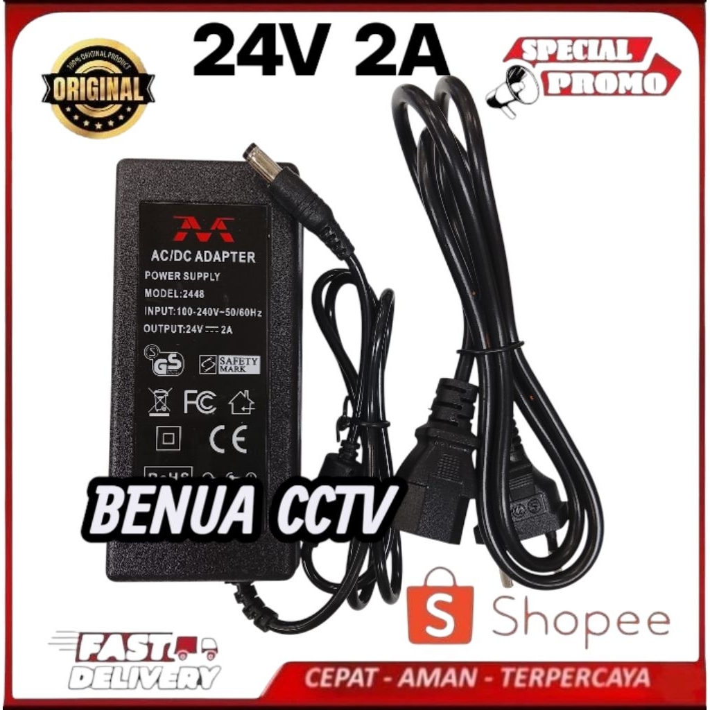 Trafo M Adaptor 24V 2A AC DC Murah Model 2448 Adapter 2 Ampere 24 Volt 48Watt