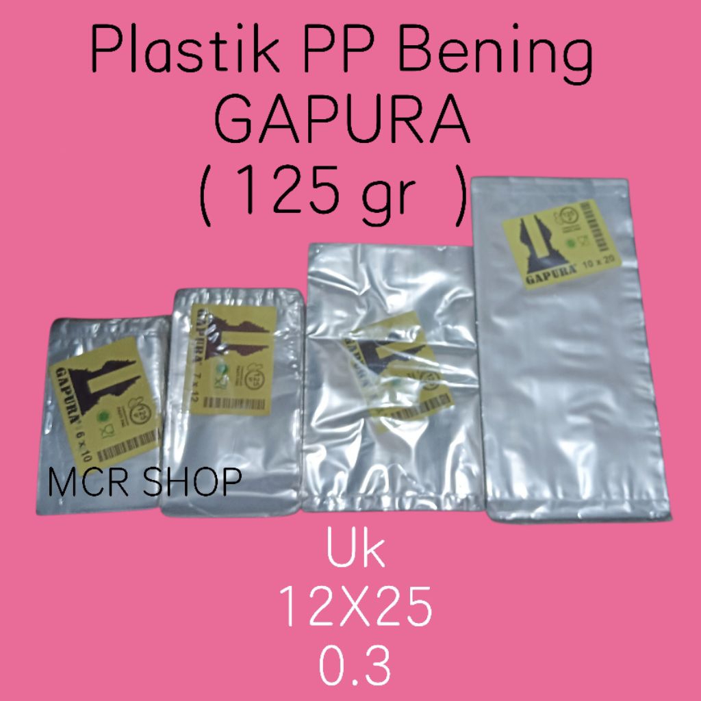 (125grm) Kantong Plastik PP Uk 15X30 - 6X10 | Plastik PP bening/PP bening