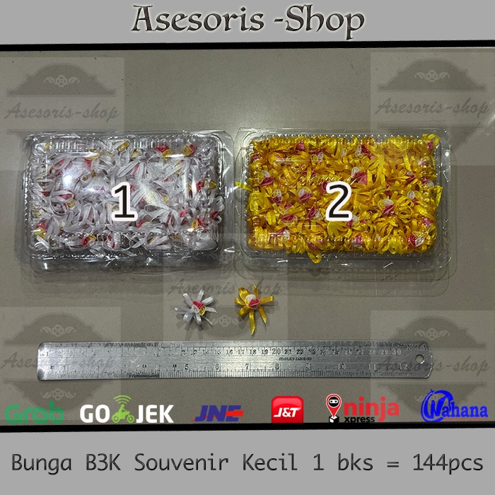Pita Bunga B3K Kecil | Aplikasi Bunga Pita Kecil | Pita Bunga Kecil 144pcs | Bunga Souvenir Kecil | 
