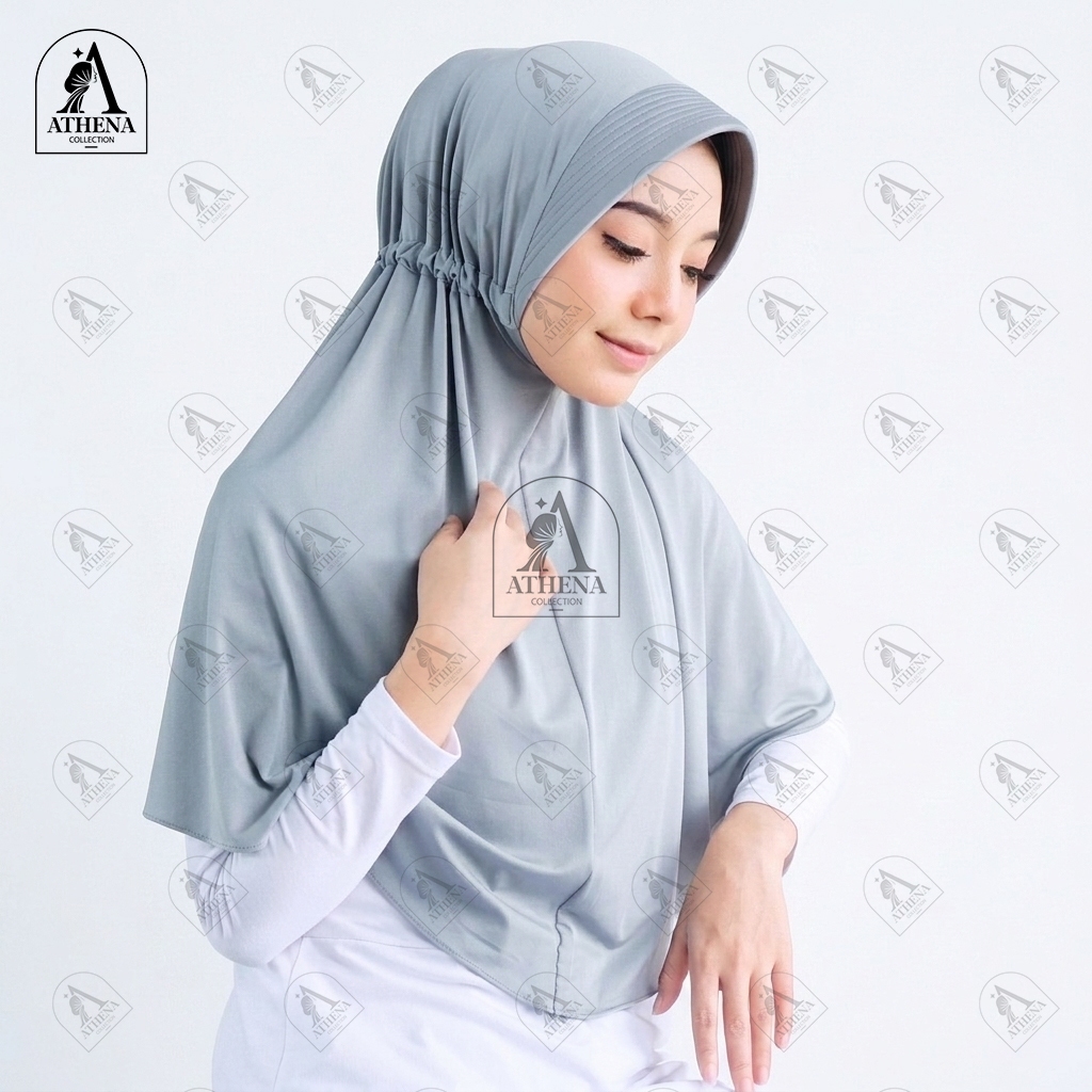 Hijab Instan Serut Jokowi Jersey Spandek Premium Ukuran M