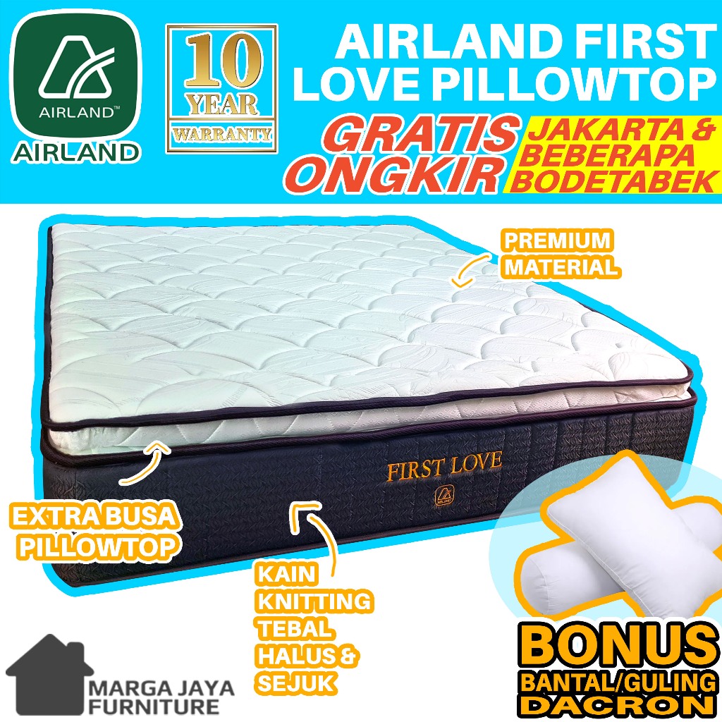 SET Kasur + Divan Sandaran Springbed AIRLAND First Love Original 120x200 160x200 180x200 cm Matras R
