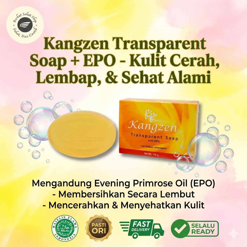 Kangzen Transparant Soap EPO KK Indonesia Melembabkan, Mencerahkan Wajah