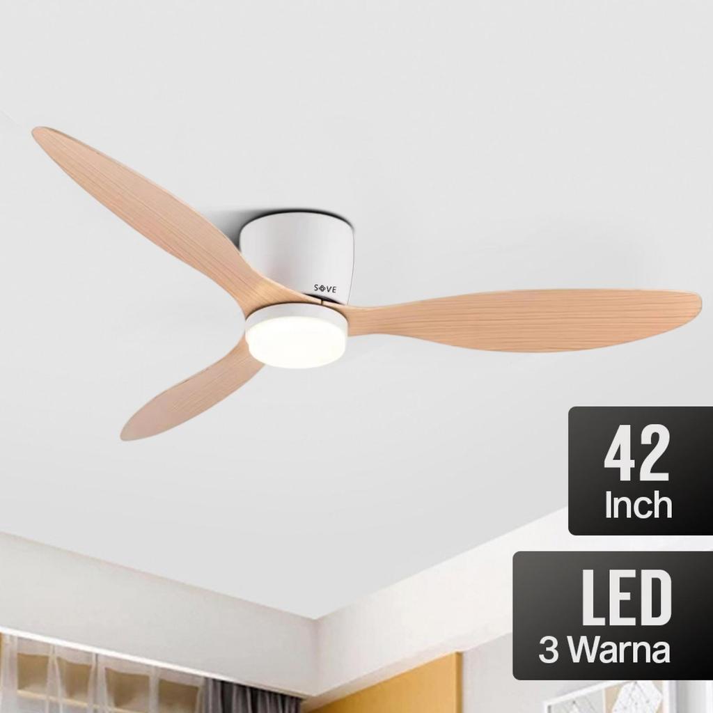 Ceiling fan Kipas Angin Gantung Lampu 3warna Ceiling Fan 42 Inch lampu kipas - 42 inch Hitam