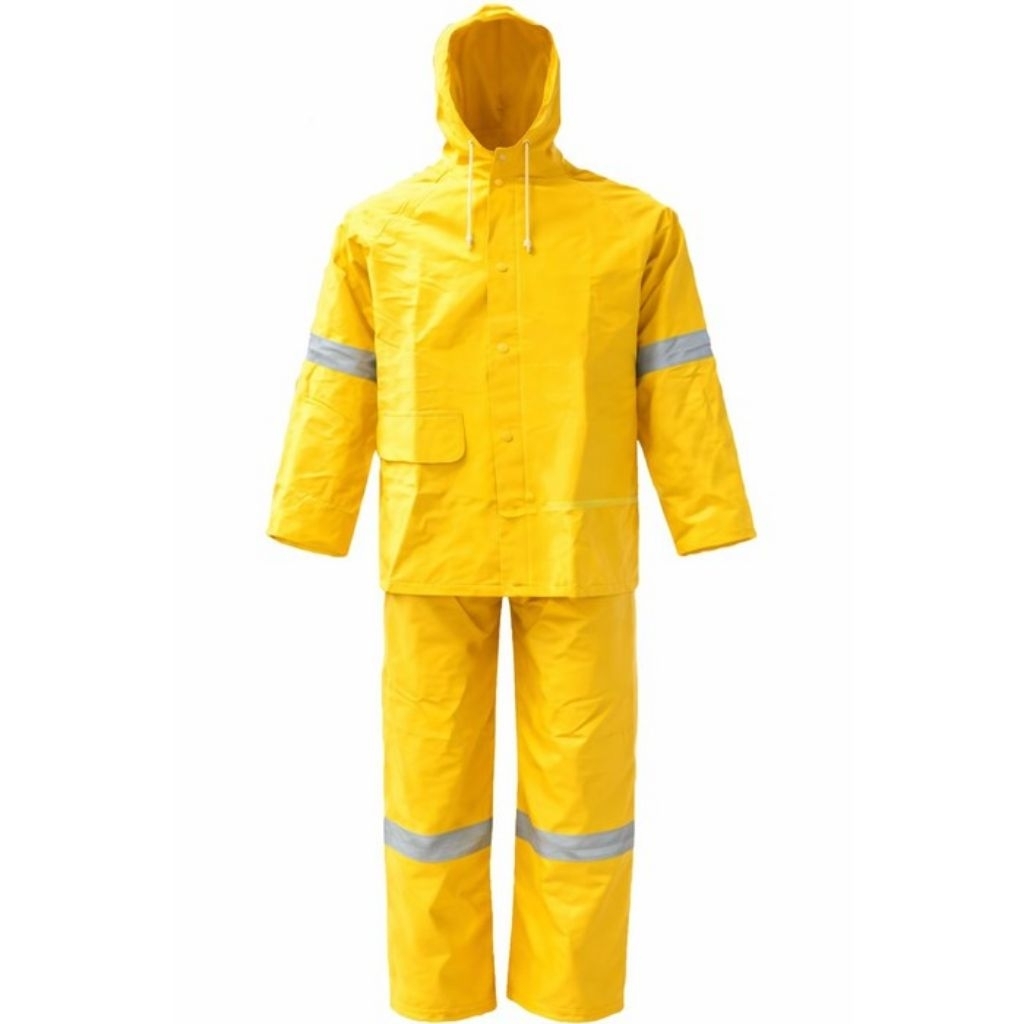 Jas Hujan Rainsuit W/Hood PVC Yellow XXL Krisbow 10581939
