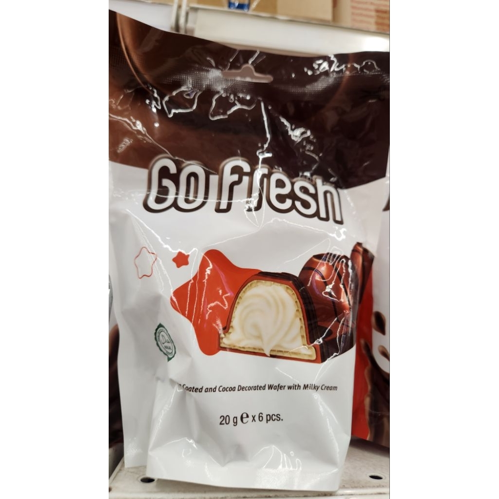 Go Fresh isi 6pcs - Cocoa Coated Wafer with Milky Cream Certified Halal Turkey