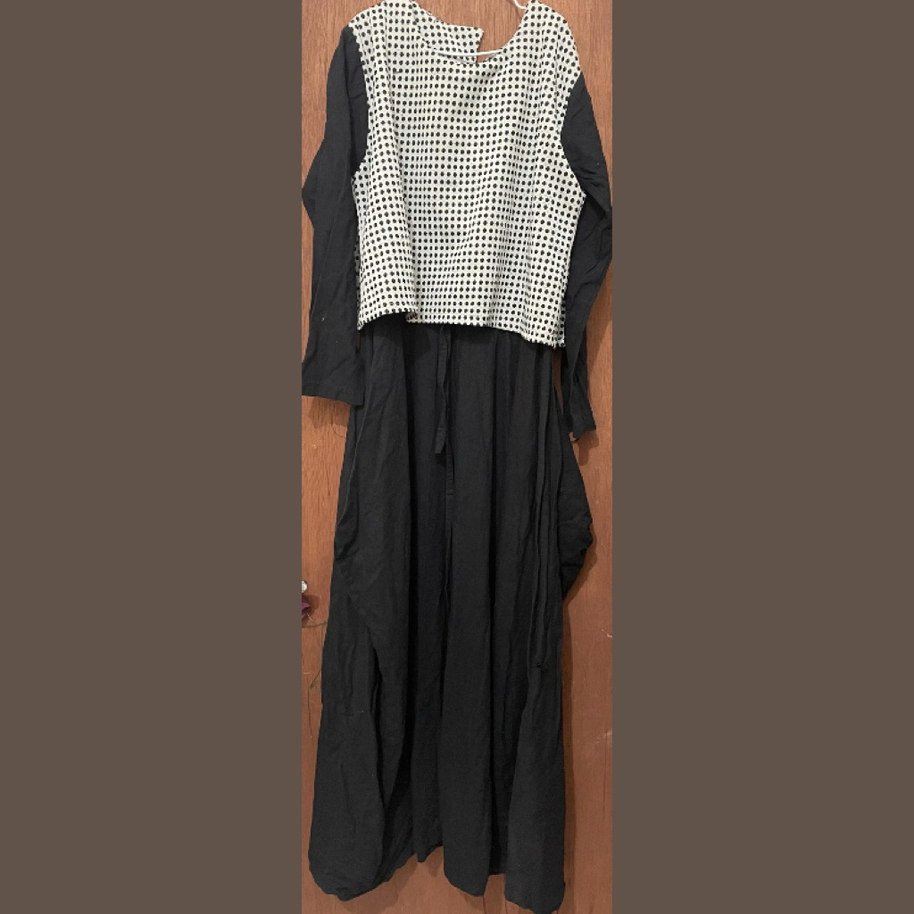 gamis hitam rompi