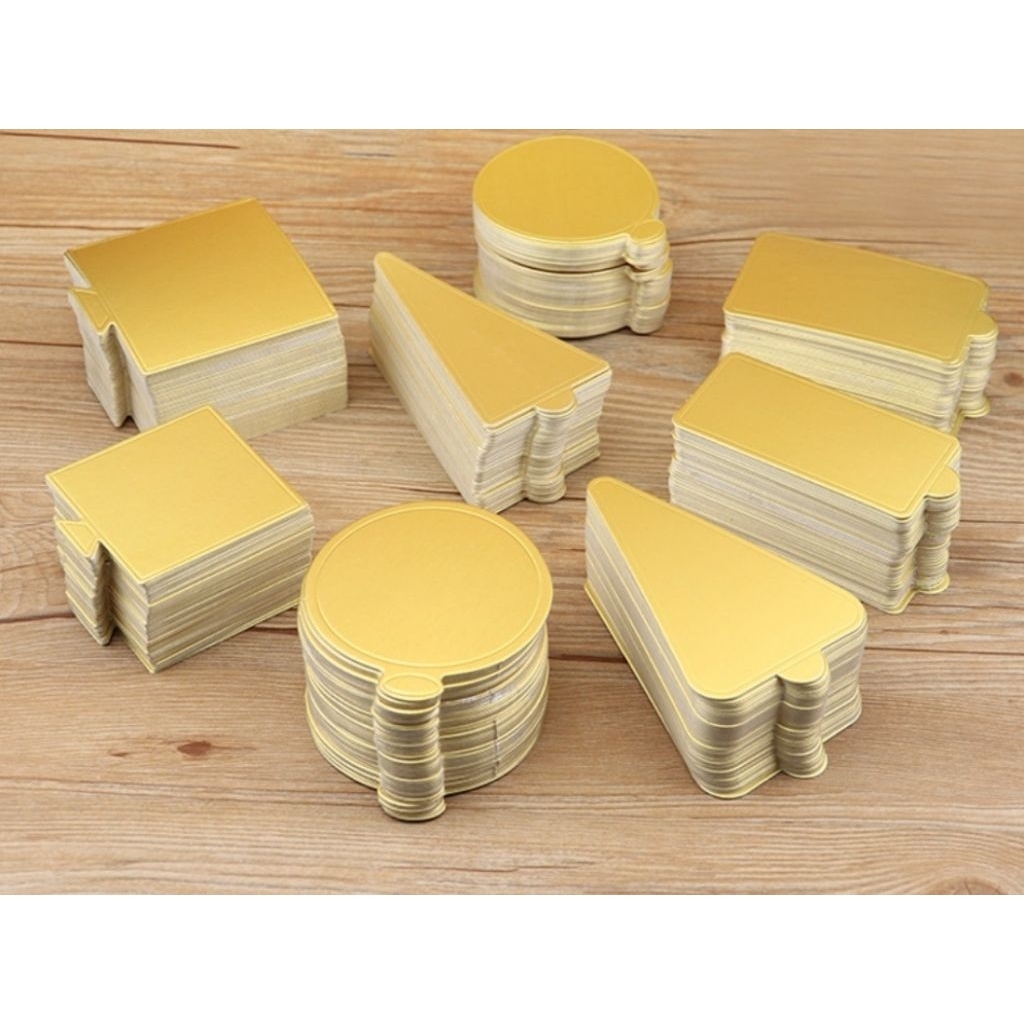 NEW | alas tatakan kue gold alas slice cake tiramisu alas tatakan donut bulat kotak kue potongan ult