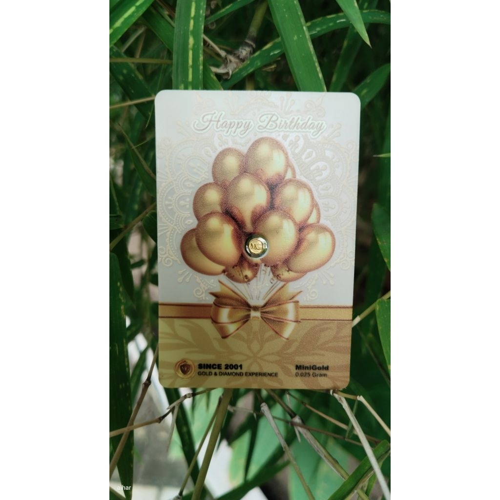 Logam Mulia Emas Mini Gold Ulang Tahun Balon MiniGold Gift Series Happy Birthday 0,025 gr 0.025 gram
