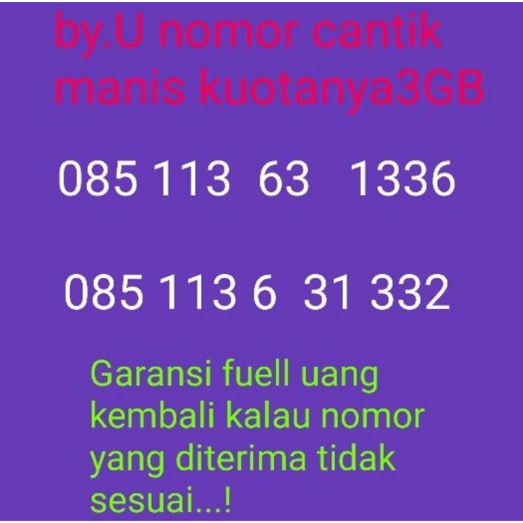 by.U no Cantik kuotanya 3GB murah
