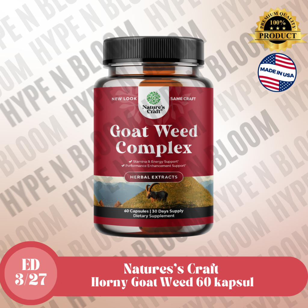 Nature's Craft Horny Goat Weed 1000mg 60 kapsul tongkat ali saw palmetto panax ginseng MACA Stamina 