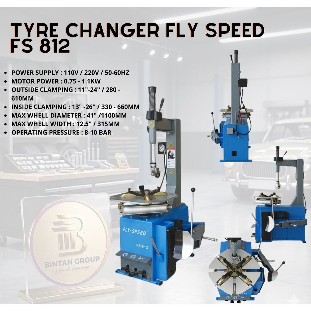 Tyre Changer Mesin Pembuka Ban Flyspeed FS 812 xp / Fly Speed Pembuka Ban Mobil Otomatis