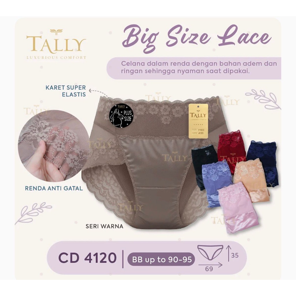 TALLY CD CELANA DALAM RENDA 4120 JUMBO  FREE SIZE FIT XXXL