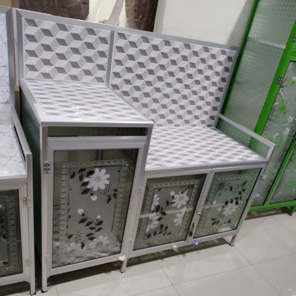 meja kompor kaca 3pintu