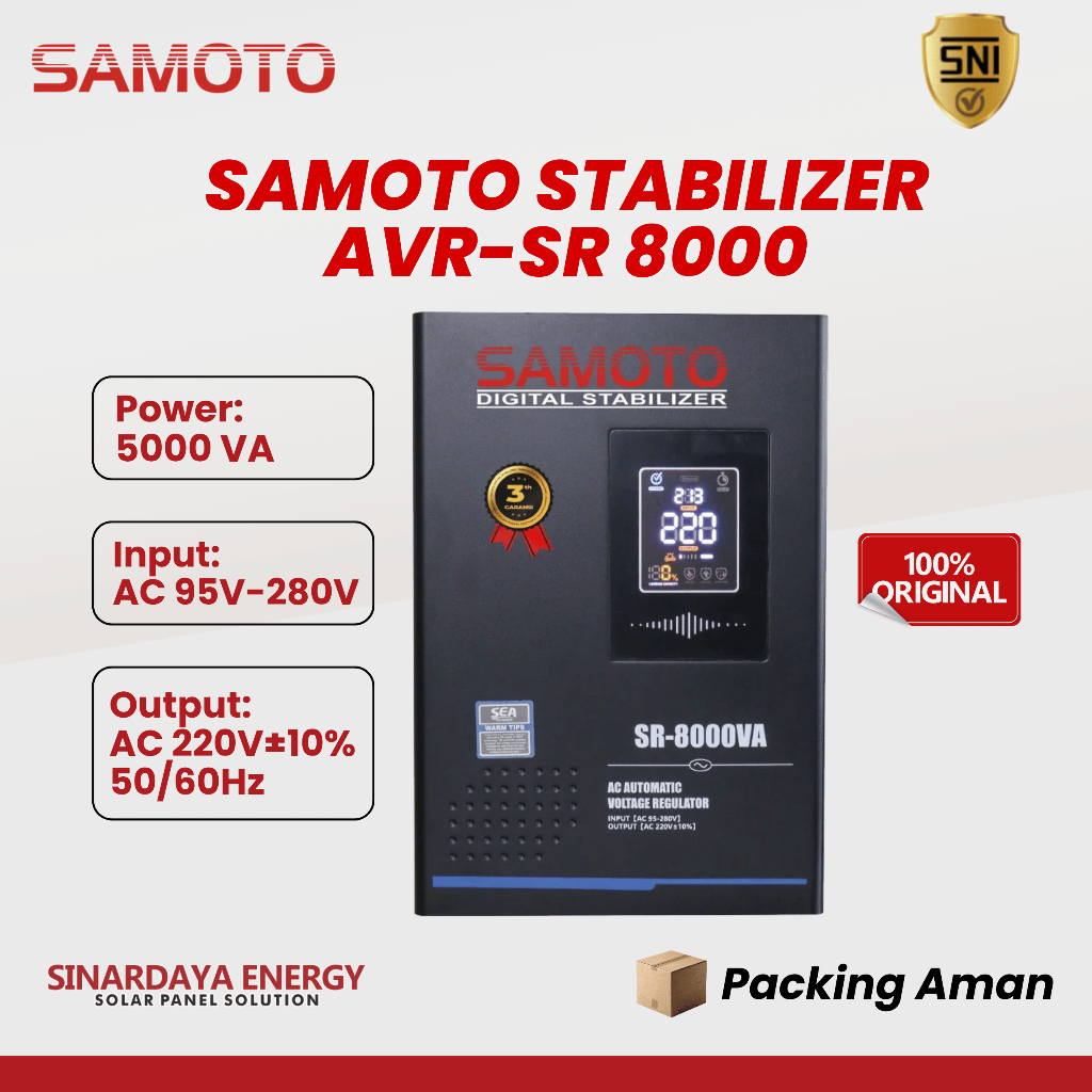 Stabilizer Samoto 8000VA SR-8000VA Digital Stavolt AC Automatic Relay