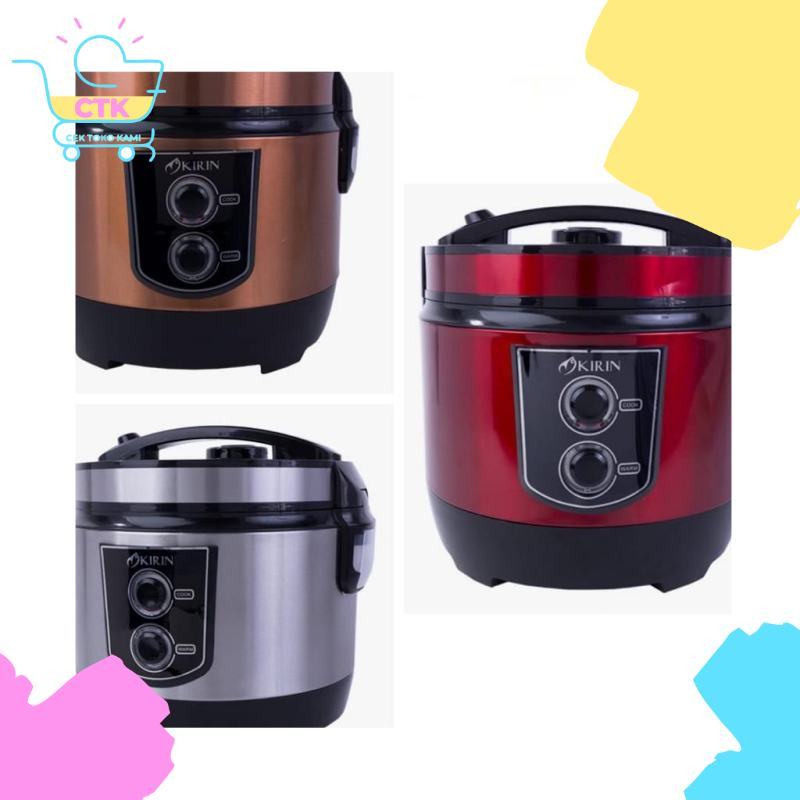 Kirin Magic Com Rice Cooker 2L KRC 390 Stainless 3in1
