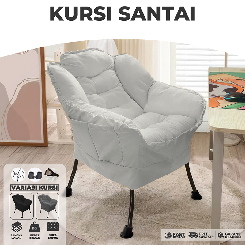 Kursi Sofa Minimalis Empuk Sofa Single Modern Kursi Santai Kursi Malas Sandaran Tebal