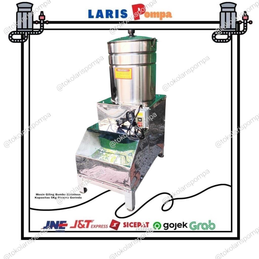 Mesin Giling Bumbu Stainless Kapasitas 5Kg Dinamo Gerinda