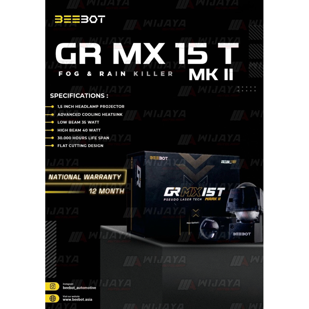 PROJECTOR BI-LED GR MX 15T MK II BLUE LENS 1,5INCH BEEBOT ( 2 PCS )