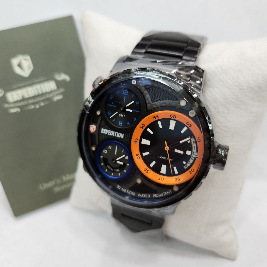 Expedition Exp E6718 E 6718 GMT Jam Tangan Pria Original Garansi Resmi