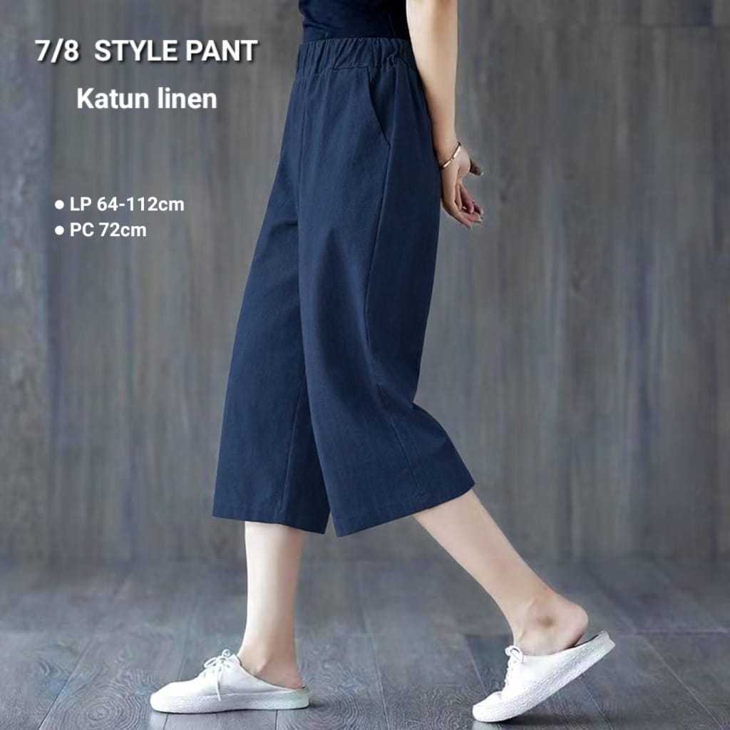 Jolin Sleepwear - Celana Wanita kulot 7/8 / Celana Katun linen wanita 7/8 / Celana wanita kekinian
