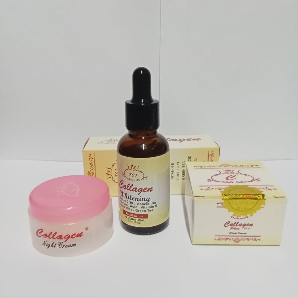 Cream Wajah Collagen Night Cream Dan Serum Whitening 30gr Original 701
