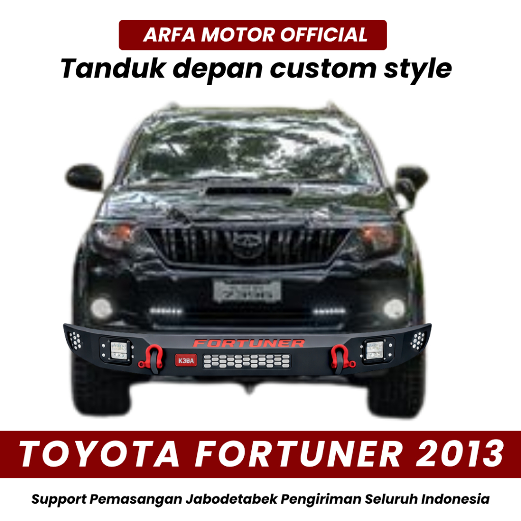 TANDUK DEPAN CUSTOM FORTUNER 2013 TOWING PENGAMAN PELINDUNG BEMPER ANTI KARAT