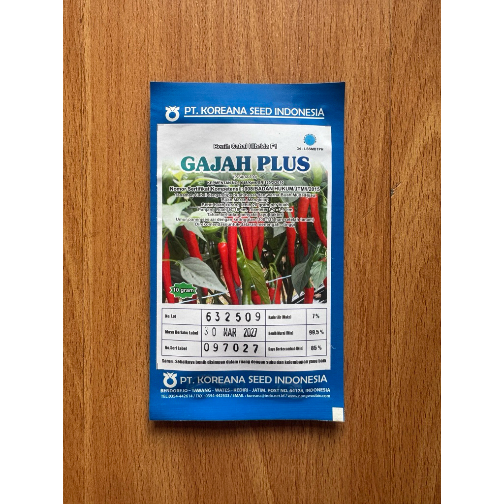 benih cabe merah besar GAJAH PLUS. koreana seed