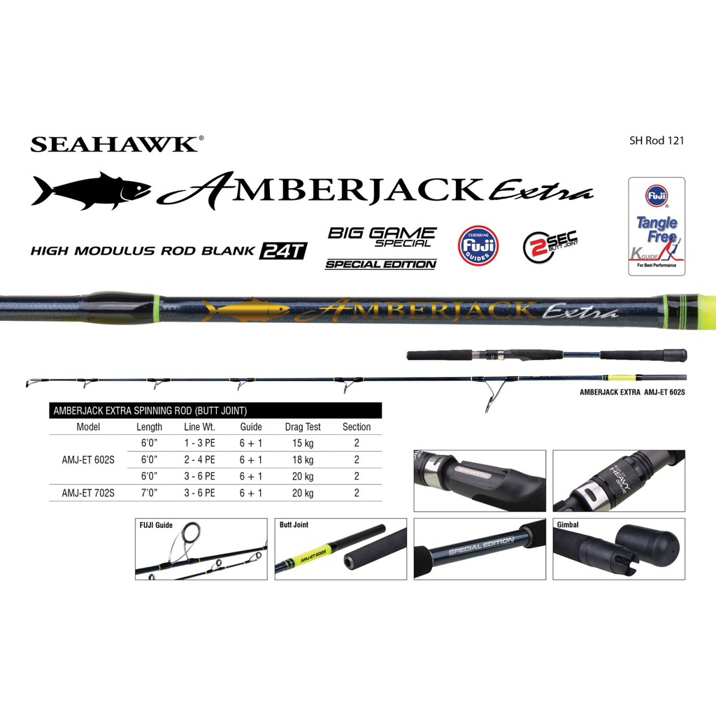 Joran Seahawk AMBERJACK Extra 180 JIGGING LINE 3 PE, 6 PE Spesial Edition