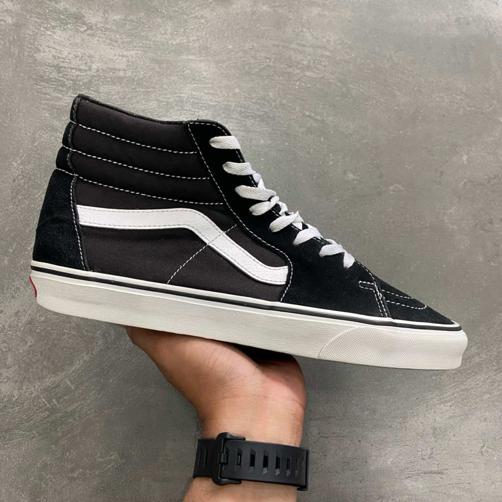 [Size 44] Rare Vans Sk8-Hi Black White Second Original Kondisi Mulus Nominus Like New Anggap Beli Ba