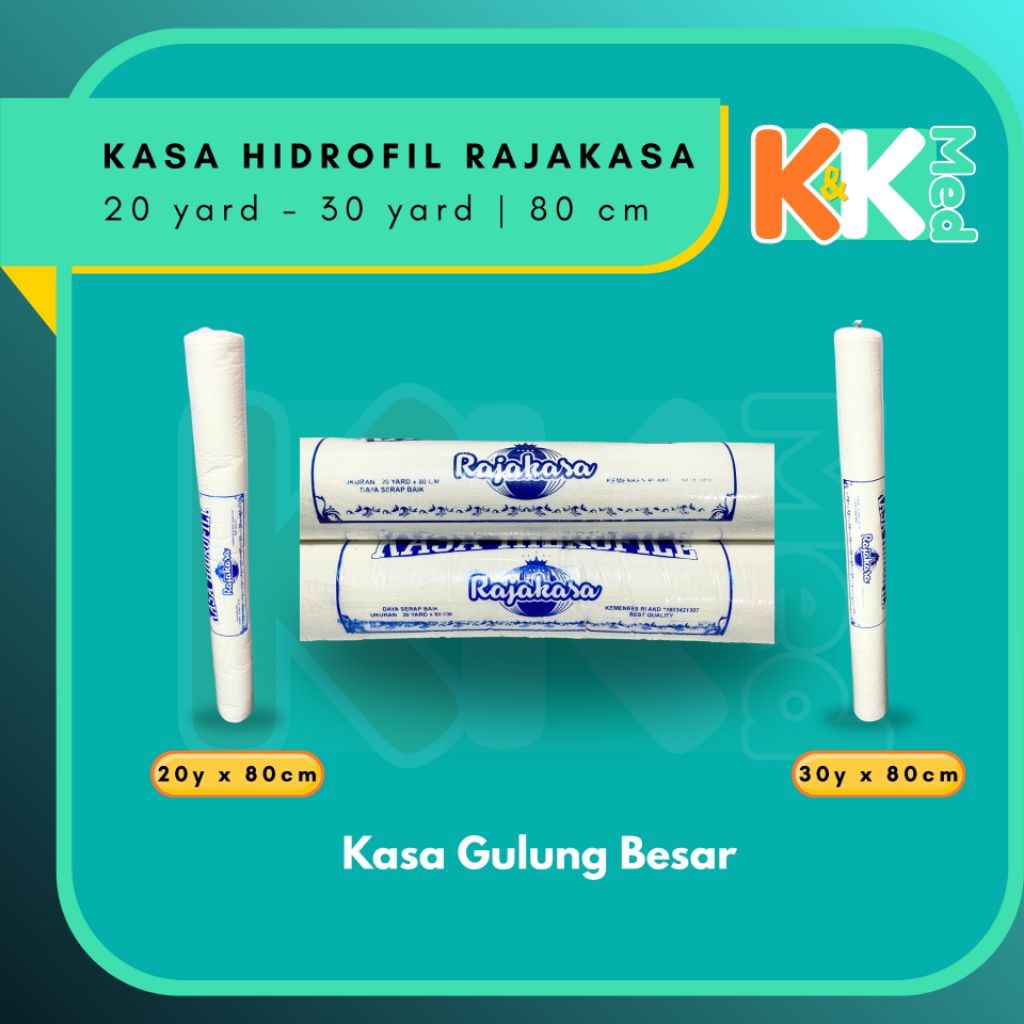 Rajakasa | Kasa Gulung Besar / Kasa Hidrophyl / Perban Gulung Besar | 20 yard - 30 yard
