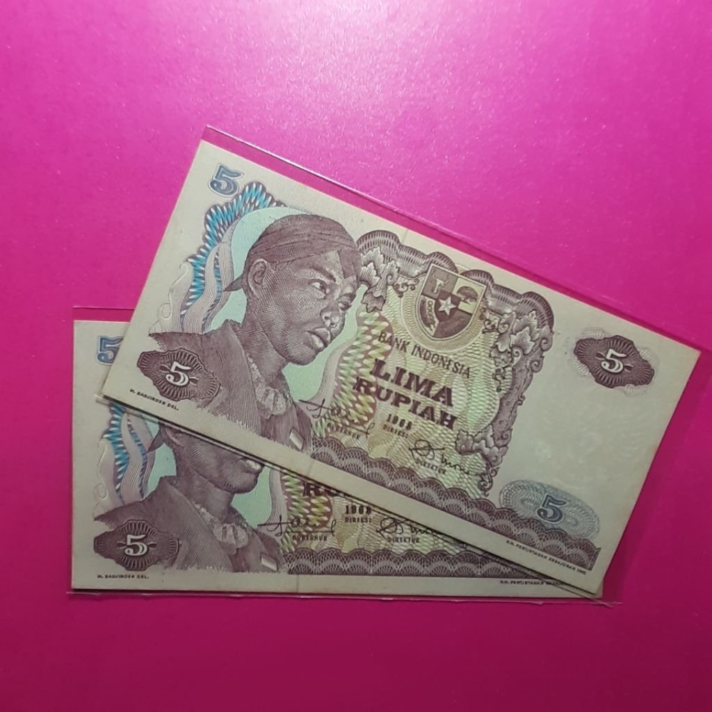 uang kuno 5 rupiah sudirman tahun 1968