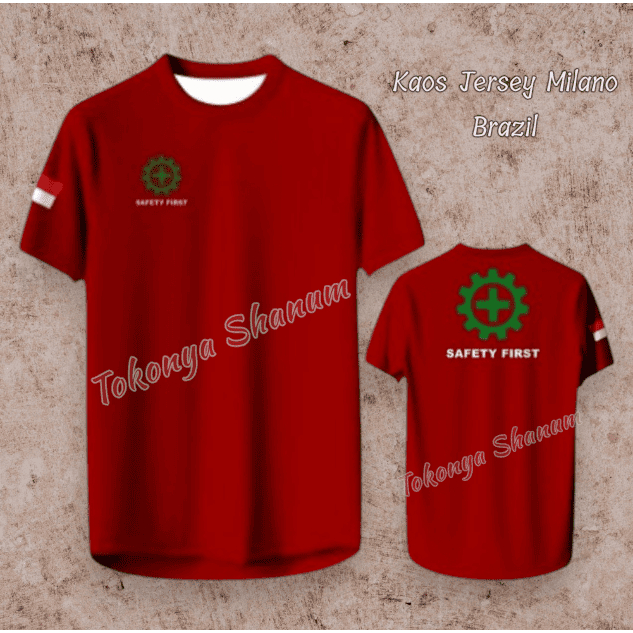 KAOS JERSEY SAFETY FIRST PENDEK / KAOS SAFETY FIRST FULLPRINTING